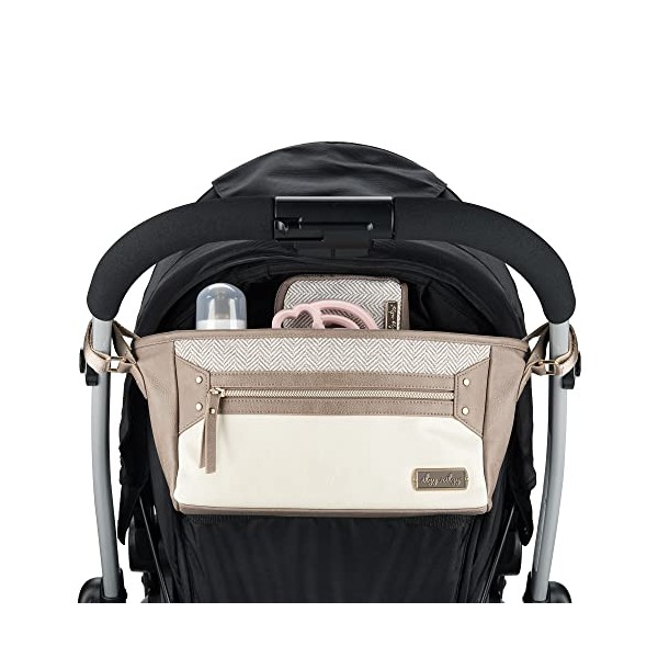 Itzy Ritzy Adjustable Stroller Caddy, Stroller Organizer Featuring Two Built-in