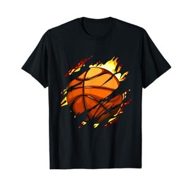 Giocatore di pallacanestro vintage basket in fiamme Maglietta