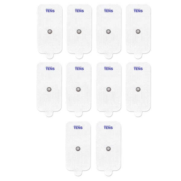 TENS Electrodes, Premium Quality XL Replacement Pads for TENS Units, 5 Pairs of Snap TENS Unit Electrodes (10 TENS Unit Pads), 2 inch x 4 inch, Discount TENS Brand