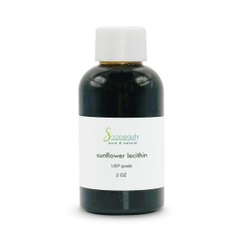 SUNFLOWER LECITHIN Liquid Oil | Cold Pressed Unrefined | USP Grade Unbleached 100% Pure Natural Sunflower Lecithin Oil | Skin Moisturizer, Soap Making, Lotion | 2 fl oz