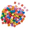 DICOSMETIC Pack of 200 Wooden Alphabet Tiles Colourful A-Z Letters