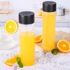 zmybcpack 12 Pack 400ml Plastic Juice Bottles with Black Lids