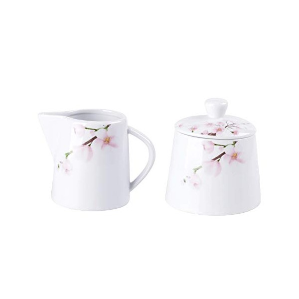 VEWEET 'Annie' Porcelain Milk Cream Serving Jug Creamer & Sugar Bowl Pot Set
