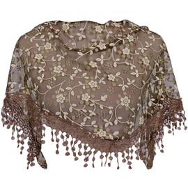 MAIRY Mantilla Catholic Women's Lace Scarf Veil Headscarf Stole Black White for Church Mass Latin Chapel Bride Mourning, De138006