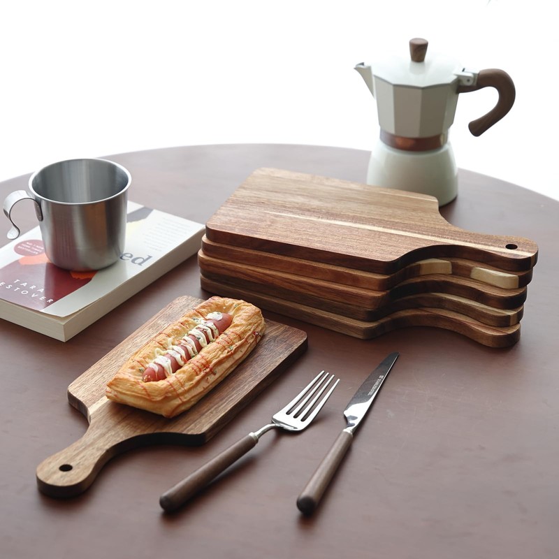 6PC Wood Cutting Board Thicken Chopping Platter Personal Charcuterie Boards