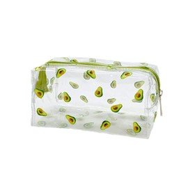 Clear Makeup Bags Cosmetic Bag Travel Wash Bag Toiletry Storage Pouch Pencil Case for Women Girls Avocado, Avocado Gifts