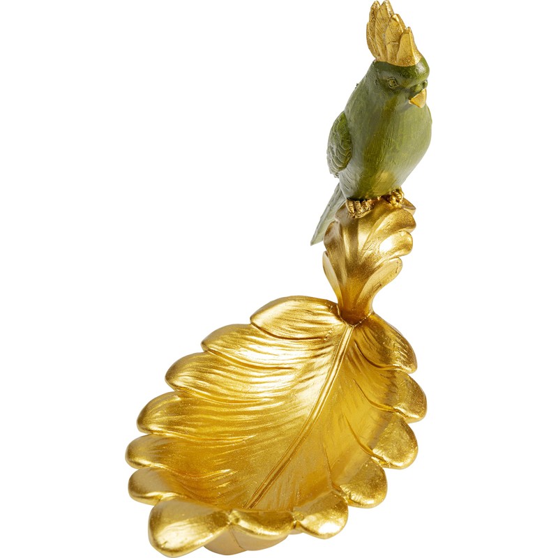 Kare Design Decorative Bowl Parrot Guard Gold / Green Fruit