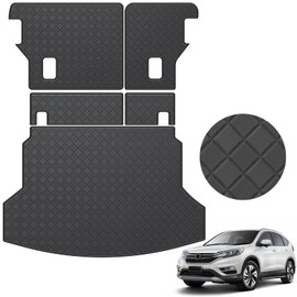 Cargo Mat & Backrest Mat Fit for 2012-2016 Honda CR-V CRV - Leather Trunk Liner Back Seat Cover Protector - All Weather Protection PU Leather Cargo Liner and Backrest Mat CRV Accessories