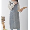 Pincy Denim Apron Cross Back, Unisex Adjustable Bib Apron with
