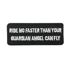 Cute-Patch Ride No Faster Than Your Guardian Angel Can Fly - Iron ON/SEW ON Patch