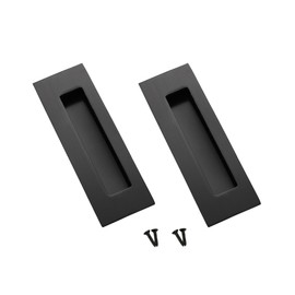ALNKDH 2 Pack Stainless Steel Recessed Sliding Door Handles, Black Door Handles,Closet Door Barn Door Concealed Flush Pocket Door Handles150mm×50mm