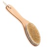 100% Natural Boar Bristle Body Brush with Contoured Wooden Handle