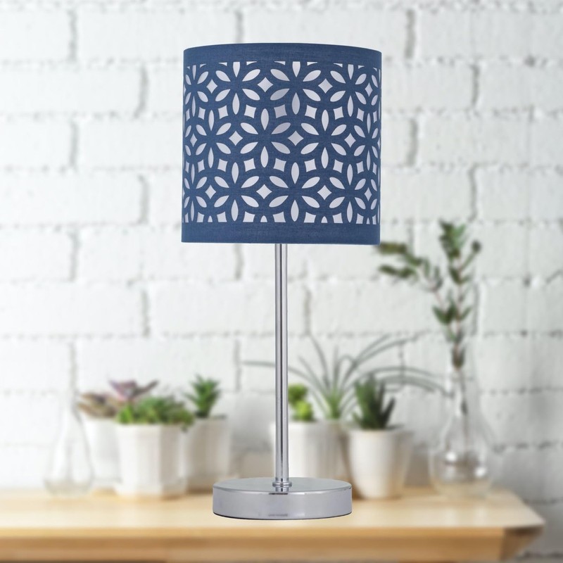firstchoicelighting Set of 2 Navy Blue Table Lamp Shades, Lampshades