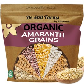 Amaranth Grain Organic (2.8 lb) by Be still Farms - Amaranto Bulk Ancient Whole Grain Seeds - Great for Cereal, Flour - Similar to Quinoa | USA Grown | USDA Certified | Vegan | Non-GMO | Gluten Free