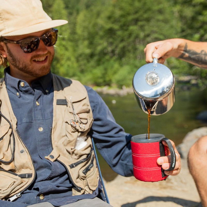 GSI Outdoors Percolator Coffee Pot I Glacier Stainless Steel with