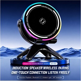 5in1 Induction Bluetooth Speaker 360° Rotating Phone Stand