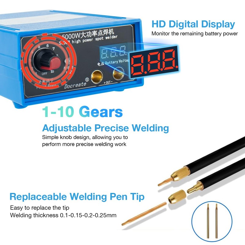 Hosyond 5000W Battery Spot Welder, Portable Adjustable Spot Welding Machine