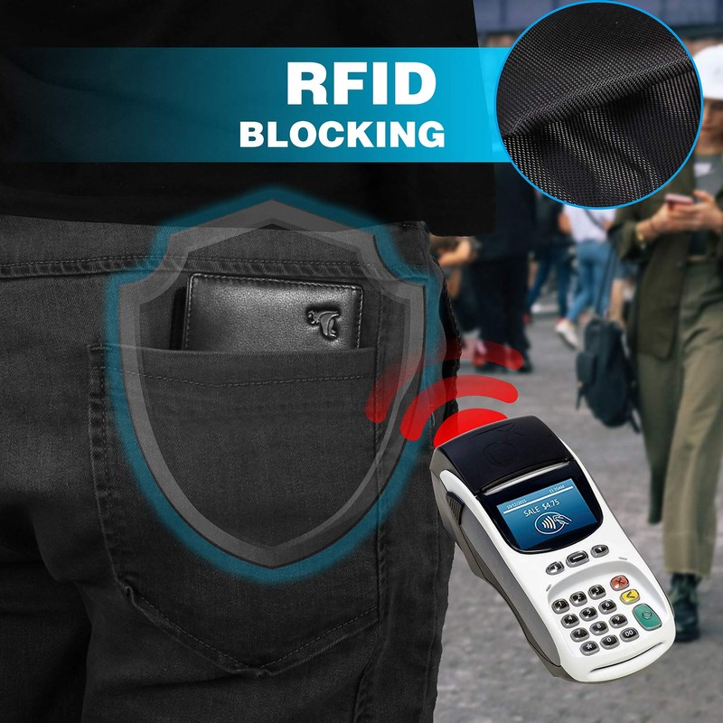 CALFART RFID Slim Front Pocket Wallets For Men - Genuine