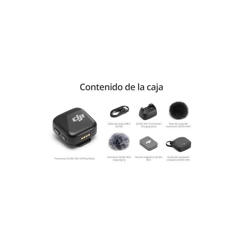 DJI Mic Mini Transm (Infinity Black), superligero, Sonido Lleno de