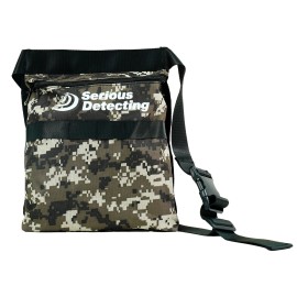 Serious Detecting Camo Finds Bag w/ 42" Waist Belt, Digging Tool & Gloves