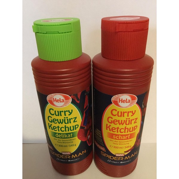 Hela 2 Flavor Curry Gewurz Ketchup (1) Mild and (1) Hot - 2 Pack Bundle - 12.2 Ounce each