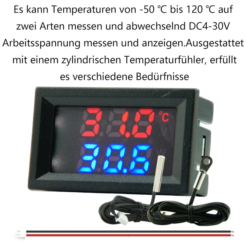 Measurement 4~30V Direct Power Supply Red + Blue Dual Display