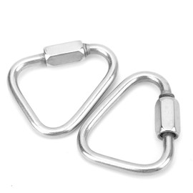 Bnineteenteam Mosquetones de Escalada de 2 Piezas, Conexión Triangular, Mosquetones de Acero Inoxidable para Escalada, Montañismo(4MM) Otros Accesorios de Escalada