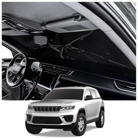 RASPILLERE Umbrella Sunshade for Jeep Grand Cherokee Accessories, Foldable Windshield Cover Sun Shade Umbrella Sun Visor with UV Block Windshield Heat Insulation (for Jeep Grand Cherokee 2022-2025)