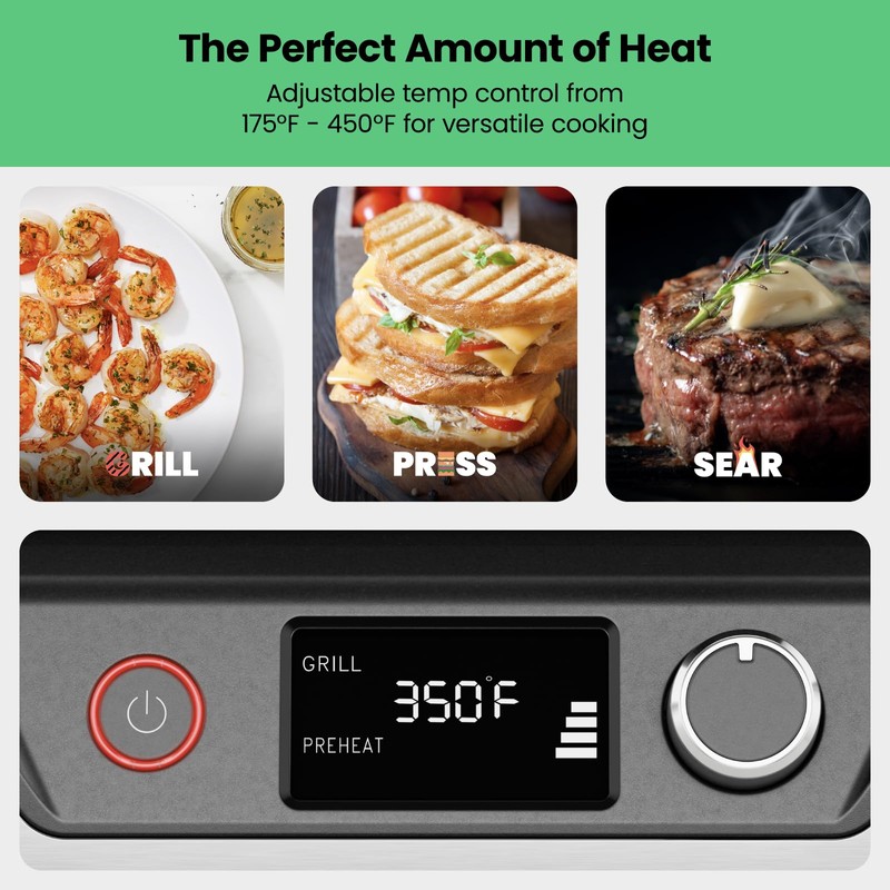 Chefman 5-in-1 Digital Panini Press Grill Sandwich Maker and Griddle