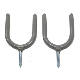 fiXte Tool Storage Utility Hooks Organizer Shed Garage Wall Mount Plastic Coated Grey 100mm (2)