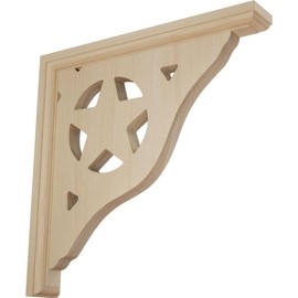Ekena Millwork BKT01X10X10AURW Austin Wood Brackets, 1 1/2"W x 10"D x 10"H , Rubberwood
