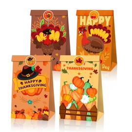 Aaon Thanksgiving Day Party Decorations,Fall Party Decorations,Fall Party Bags,Thanksgiving Goodie Bags,Gift Bags,Baby Shower,Girls,Boys,Kids,Home,Classroom(12 Pack)