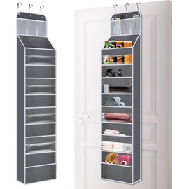 YeSunny Over Door Storage Hanging Organizer, Foldable Wall Mount Storage 5 Pockets with Clear Window for Bedrooms, Bathrooms and Dorm Room, Toys, Wallets And Towels