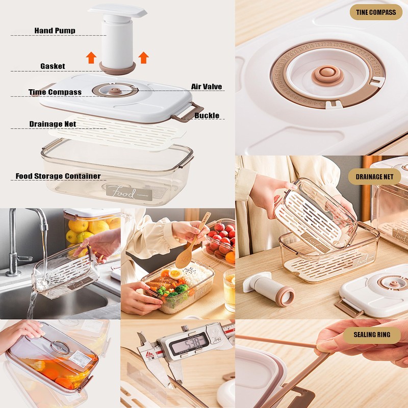 AYYOYYOY Vacuum Seal Containers - Marinade and Keep Food Fresh