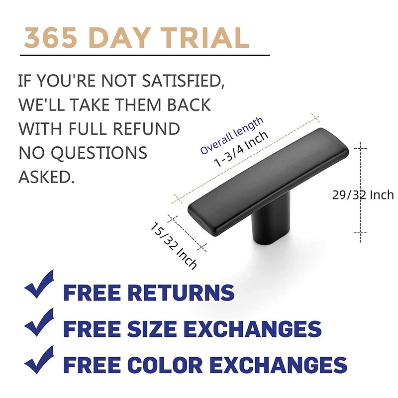 Ravinte 30 Pack 1-3/4 inch Curved Cabinet Pulls Matte Black