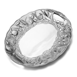 Wilton Armetale Coastal Handle Serving Tray, 16-Inch-by-11.75-Inch, Silver