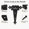 6 Inch Decorative Hammered Tee Hinge, 2 Pack Black Heavy