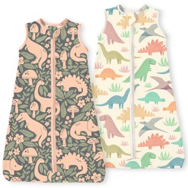 TOTBASIC Baby Sleep Sack 0-6 Months,2-Pack, Summer Sleeping bag with 2-Way Zipper,Soft Wearable Blanket for Babies Girl Boy