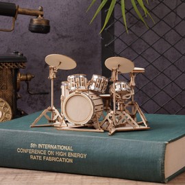 Robotime TG409 3D Puzzle, Wooden Puzzle, Craft, Present, Toy, Educational Toys, Boys, Girls, Adults, Kindergarten Entrance Celebration, New Year, Gift, Birthday, Christmas, Gift, Drum Set