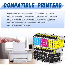 HGZ LC103XL Compatible Ink Cartridges Replaccement for Brother LC103XL LC103 LC101XL LC101 work for MFC-J870DW MFC-J6920DW MFC-J6520DW MFC-J450DW MFC-J470DW Printer (8BK, 4C, 4M, 4Y, 20-Pack)