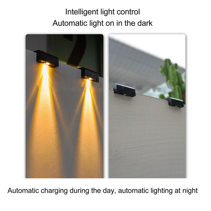 Solar Wall Light Warm Light IP67 Waterproof Multifunctional Eco Friendly