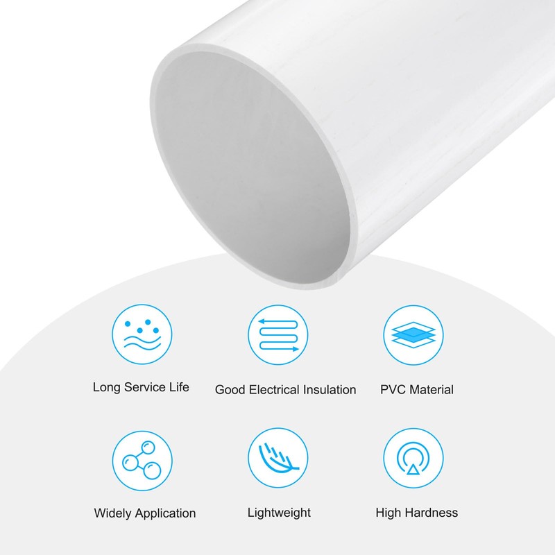 MECCANIXITY 5 Inch PVC Rigid Tube Round Pipe 129.2mm ID
