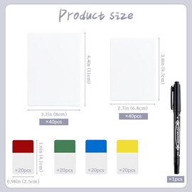 80 pcs Tall Trading Card Dividers, CNYMANY White Card Page Dividers with Tabs and Pen for Games Sports Baseball Card, 4.4 x 3.2in 3.8 x 2.7in Frosted Plastic Card Box Dividers