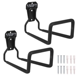PeoMev 2pcs Heavy Duty Hose Hanger Garden Hose Storage Black Water Hose Holders for Outside Wall Mount Garden Hose Reel Hose Stand