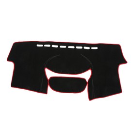 VekAuto Dash Cover Compatible for Toyota Yaris 2004-2011, Non-Slip Polyester Black Red Center Console Dashboard Cover Pad Carpet