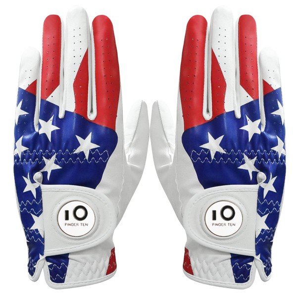 Finger Ten Men's Golf Gloves Premium Leather All Weather Left