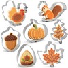 Fall Thanksgiving Cookie Cutters Set 7Pcs - Large Turkey, Pumpkin,