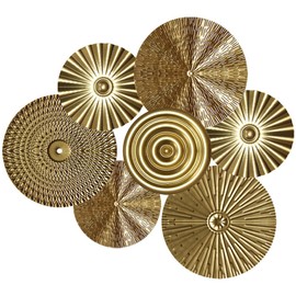 OSALADI 1set Metal Circle Wall Art Modern Decorative Sculpture for Easy to Install Elegant Wall Decor for Living Room and Bedroom