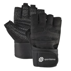 Sportisimo Guantes de Entrenamiento | Guantes Gym | para Pesas y Gimnasio con Muñequera de Velcro · Silicón Antideslizante · Sin Dedos | Crossfit, Levantamiento, Calistenia | Hombre y Mujer