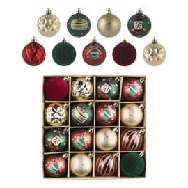 Valery Madelyn Christmas Tree Decorations Baubles, Red Gold and Green Baubles for Christmas Decorations,16pcs 6cm Red Green Gold Shatterproof Ball Ornaments for Tree Decorations, Hanging Gifts